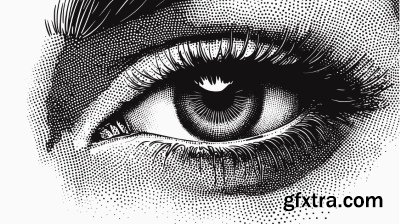HALFTONE CLOSE-UP EYES 9xAI, 9xJPEG