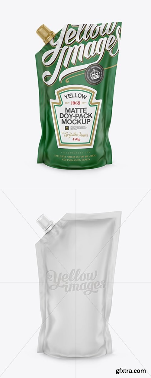 YellowImages - Matte Doy-Pack With Side Cap Mockup - Front View 14552