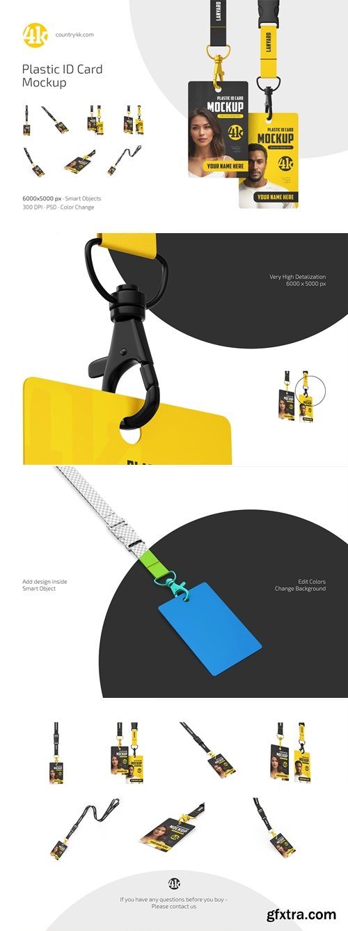 Country4k - Plastic ID Card Mockup Set