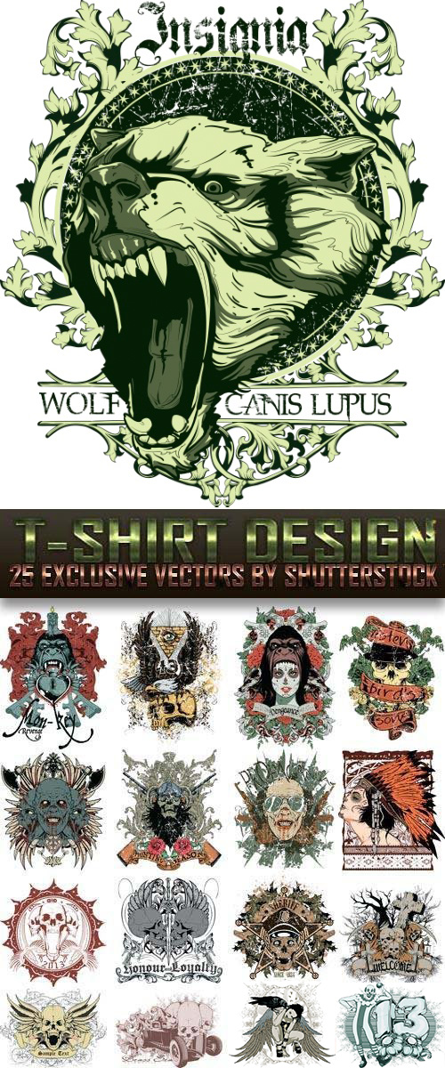 T-Shirt Designs #1, 25xEPS