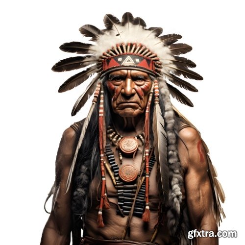 American Indian Chiefs 28 Illustrations AI PNG JPG