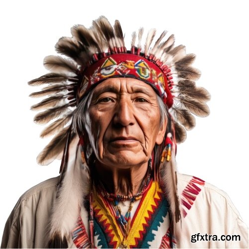 American Indian Chiefs 28 Illustrations AI PNG JPG