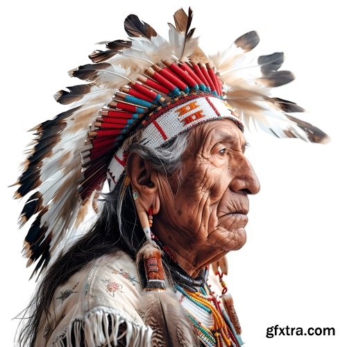 American Indian Chiefs 28 Illustrations AI PNG JPG