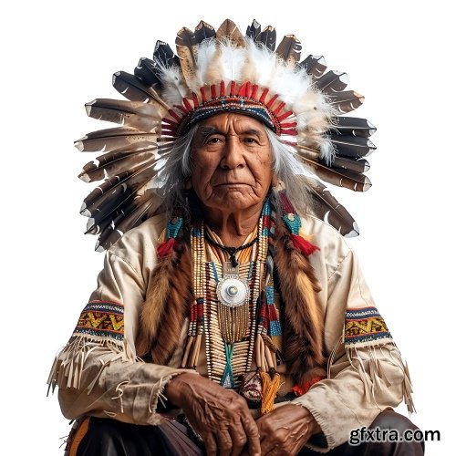 American Indian Chiefs 28 Illustrations AI PNG JPG