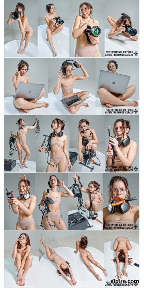 Artstation - Geek Girl with Gadgets: 680 Female Casual Poses