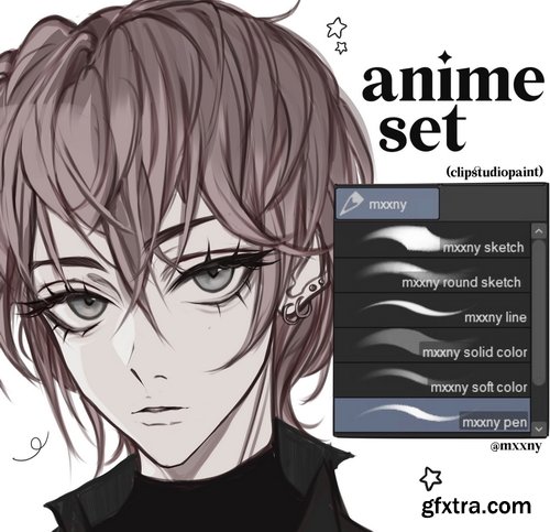 Gumroad - theuglydrama mxxny - anime set (clip studio paint)