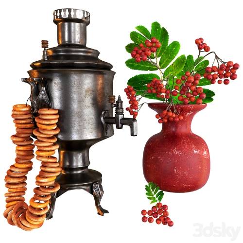'3dsky Pro - Samovar with bagels'