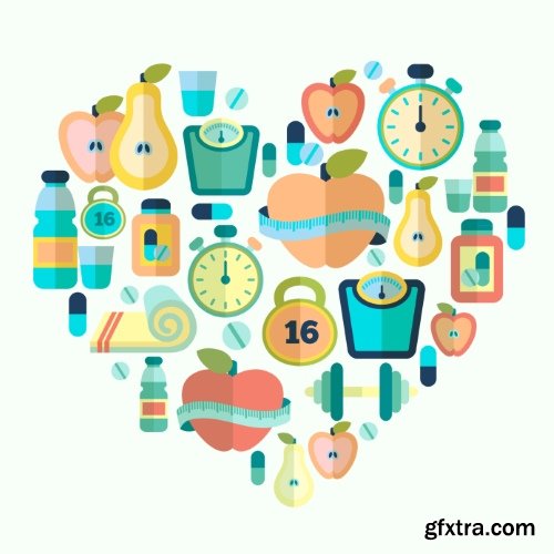 Gym, Fitness, Health Emblems &amp; Icons 25xEPS