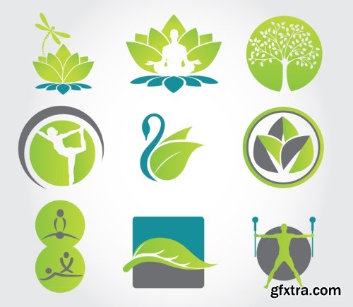 Gym, Fitness, Health Emblems &amp; Icons 25xEPS