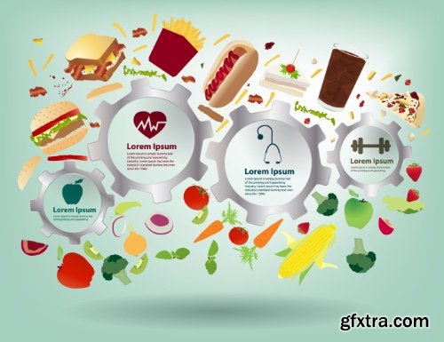 Gym, Fitness, Health Emblems &amp; Icons 25xEPS