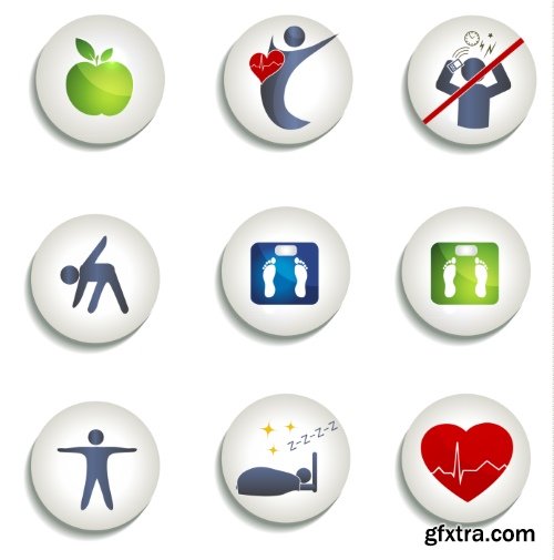 Gym, Fitness, Health Emblems &amp; Icons 25xEPS