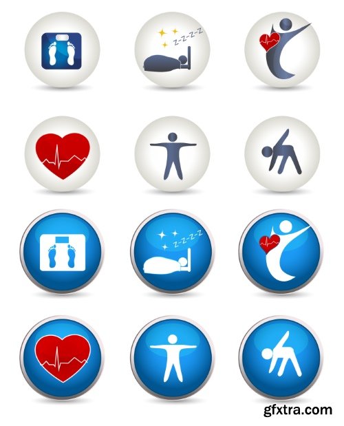 Gym, Fitness, Health Emblems &amp; Icons 25xEPS