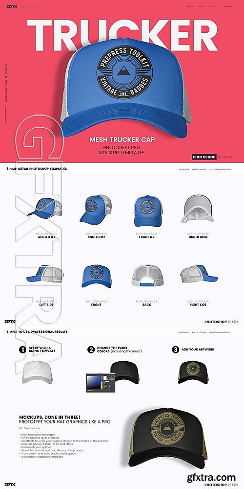 CreativeMarket - Trucker Cap Photoshop Template 1129276