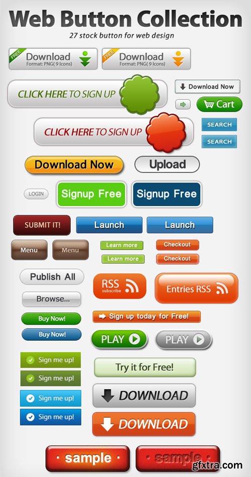 Web Buttons PSD Template Pack