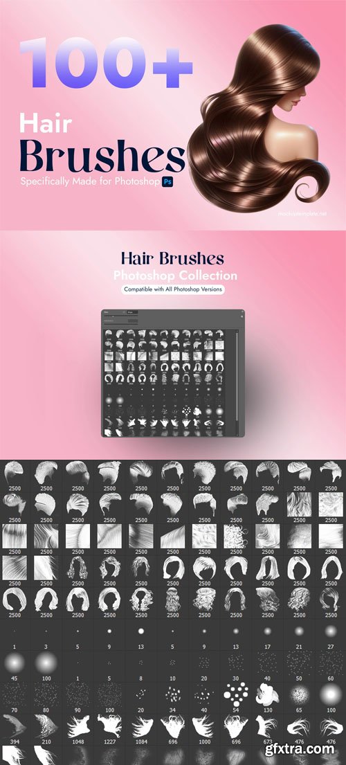 100+ Hair Brushes Pack for Photoshop