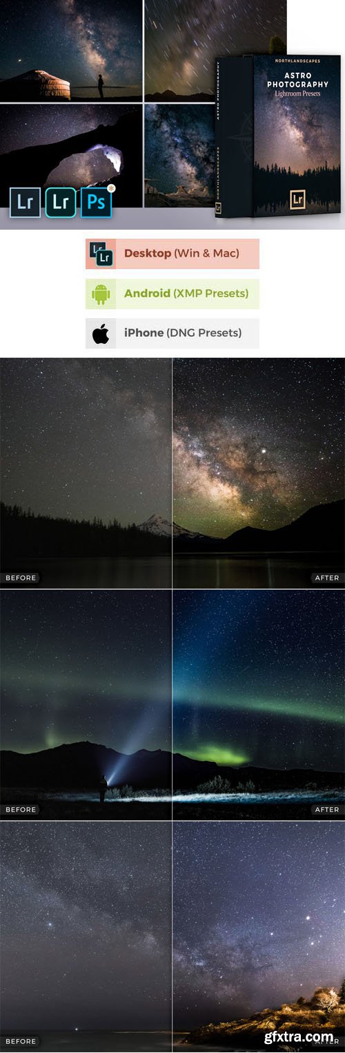 Astrophotography Mobile & Desktop Lightroom Presets Pack