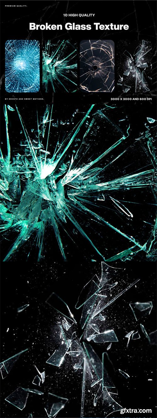 10 Broken Glass Overlay Textures