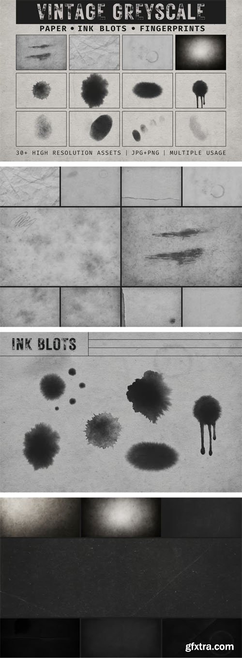 Vintage Greyscale Textures & Overlays