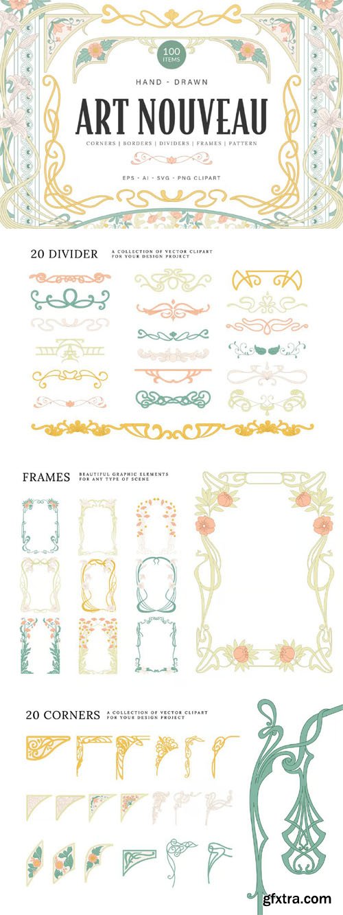 Art Nouveau Illustrations Pack