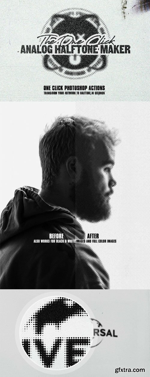 Analog Halftone Maker - Photoshop Actions +Tutorials