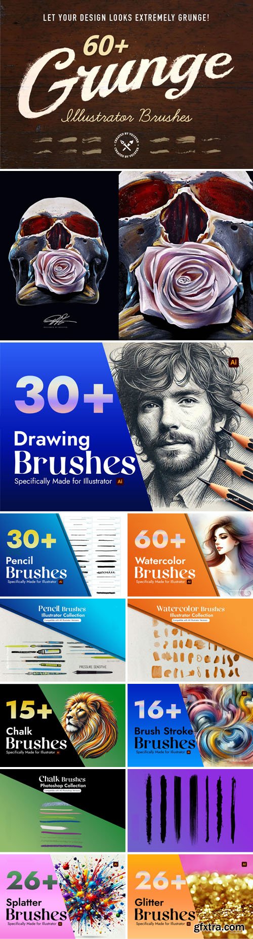 200+ Vector Brushes Collection for Illustrator
