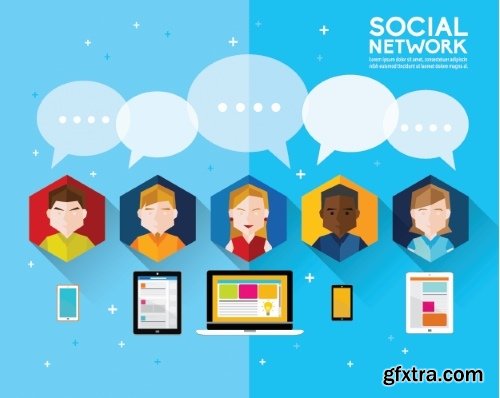 Social Network and Media #2, 25xEPS