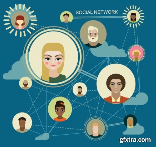 Social Network and Media #2, 25xEPS