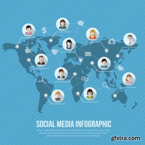 Social Network and Media #2, 25xEPS