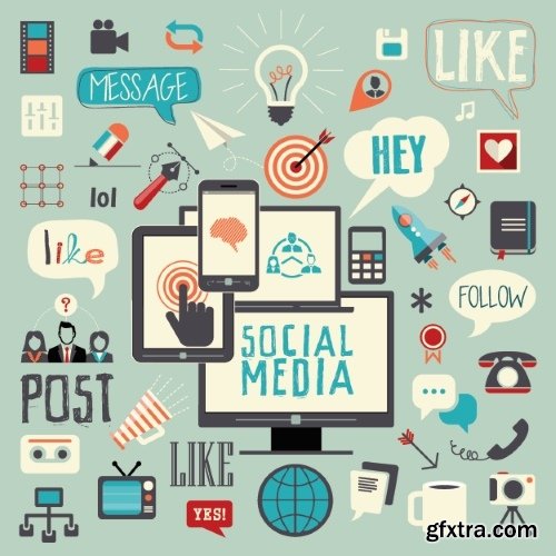 Social Network and Media #2, 25xEPS