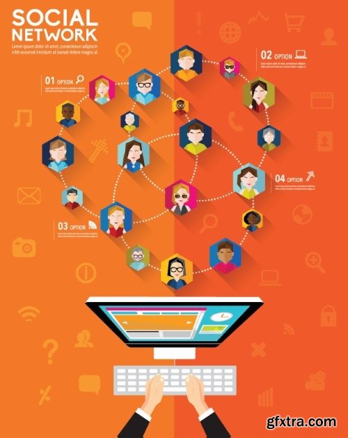 Social Network and Media #2, 25xEPS