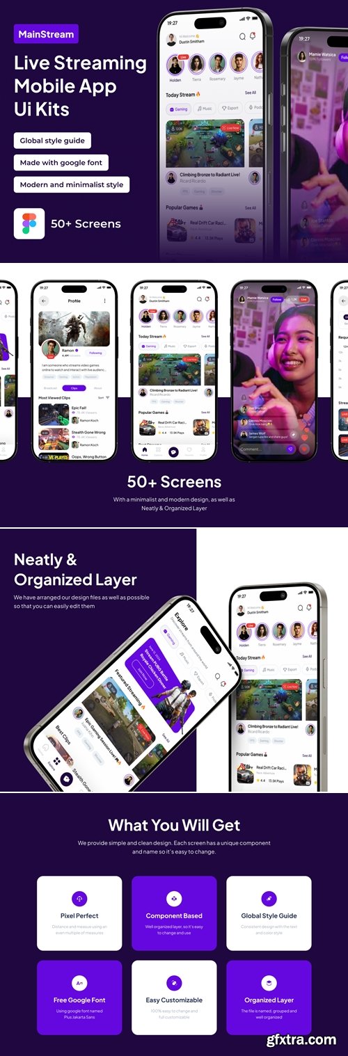 MainStream - Live Streaming Game Premium UI KIts App