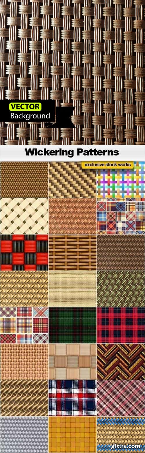 Wickering Vector Seamless Patterns 25xEPS