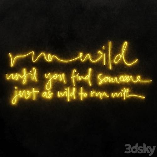 '3dsky Pro - Run wild until you find someone Neon light'