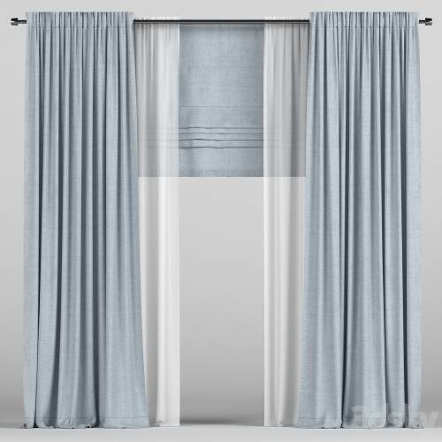 '3dsky Pro - Curtains with tulle and roman.'