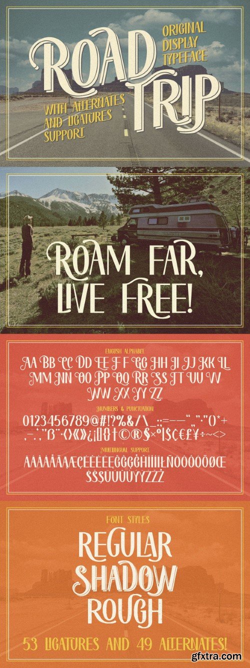 Road Trip - Retro Label Font