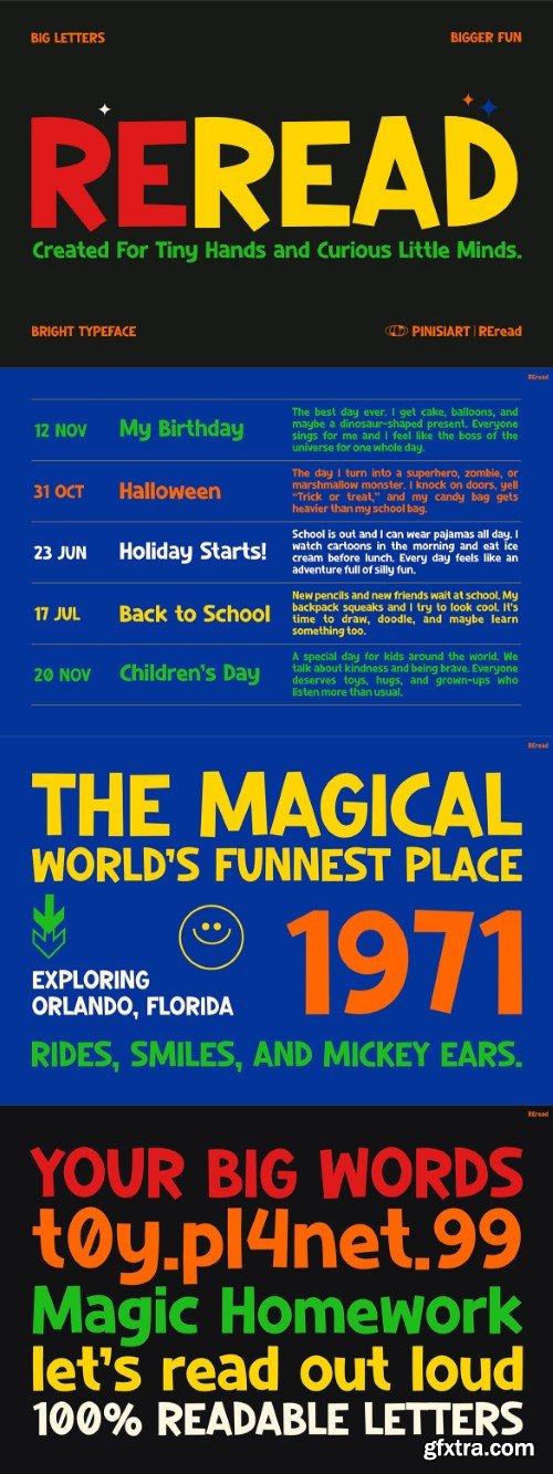 Reread - Bold Children Font