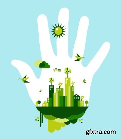 Green City Backgrounds 25xEPS