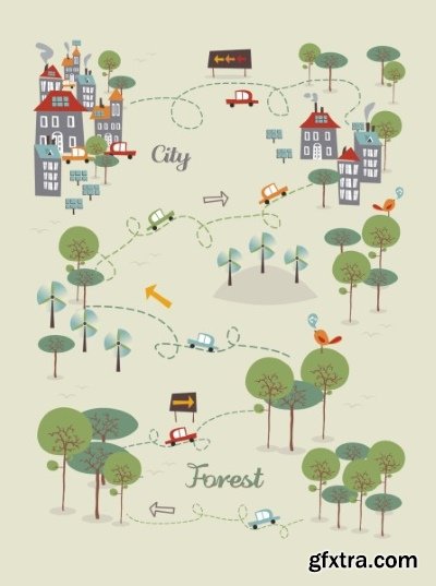 Green City Backgrounds 25xEPS