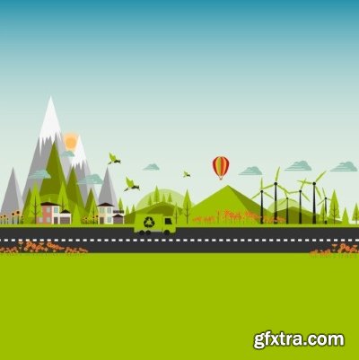 Green City Backgrounds 25xEPS