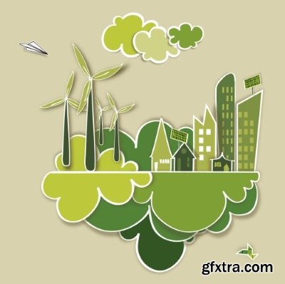 Green City Backgrounds 25xEPS
