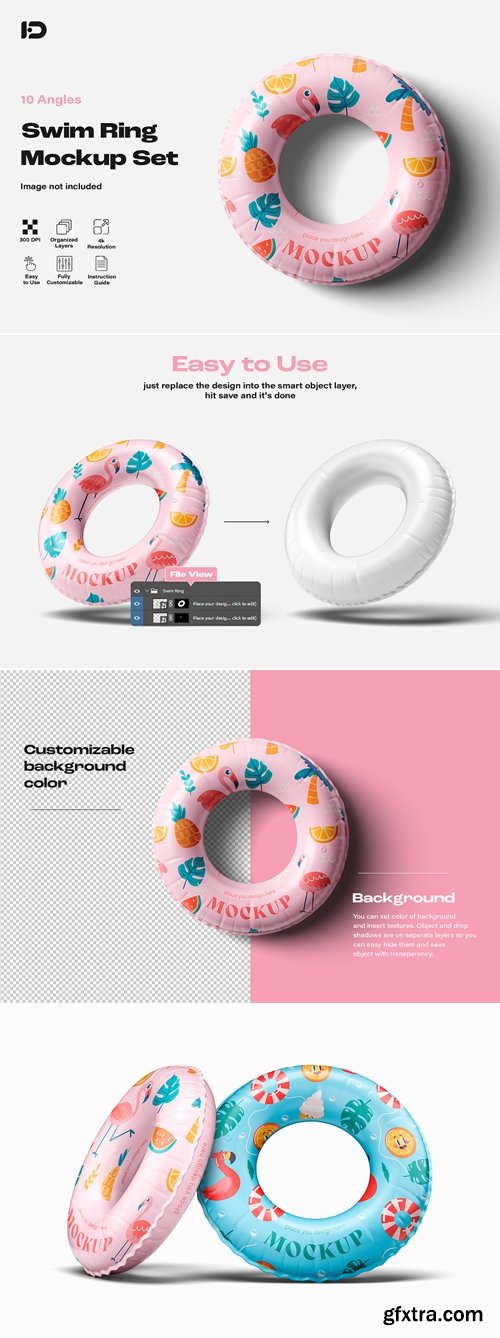 CreativeMarket - Swim Ring Mockup Set 281853413