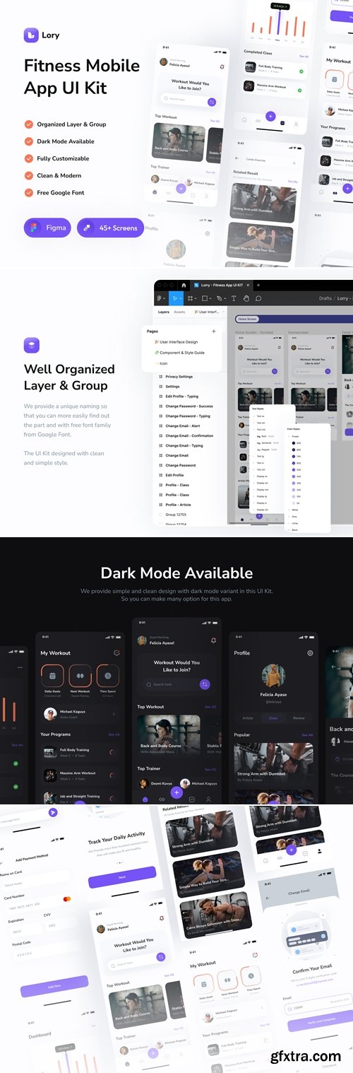 Lory - Fitness Mobile App UI Kit