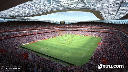 Turbosquid - Soccer Stadium with Animated Fans