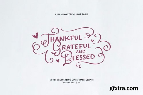CreativeMarket - Thankful Grateful & Blessed Type