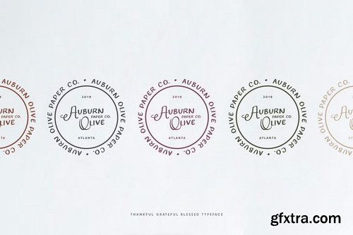 CreativeMarket - Thankful Grateful & Blessed Type
