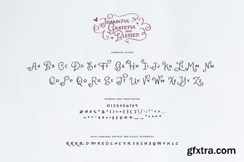 CreativeMarket - Thankful Grateful & Blessed Type