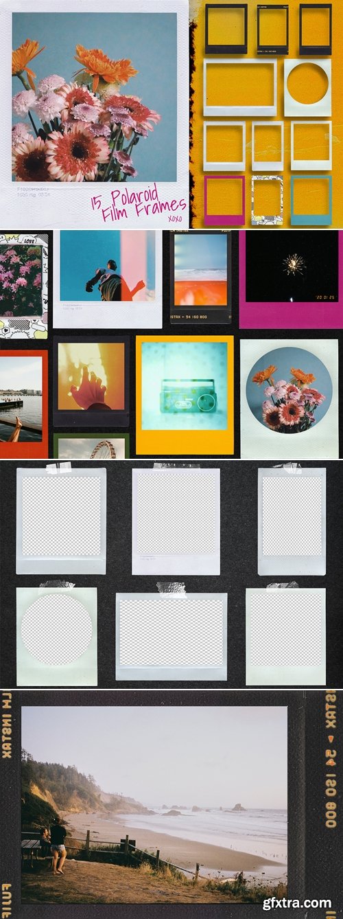 CreativeMarket - 15 Instax Photo Polaroid Film Frames 42214024