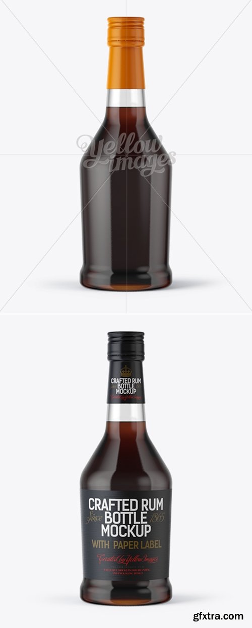 YellowImages - Black Rum Bottle Mockup 12996