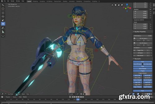 CGTrader - Mysterious Heroine XX - Game Ready Low-poly 3D model