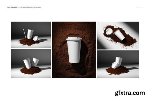 Creatsy - Paper Cup in the Ground Coffee Mockup Set - 1081366869